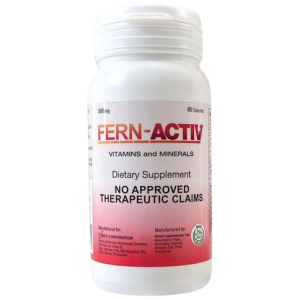 Fern-Activ vitamins and minerals dietary supplement bottle for daily health support